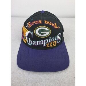 Vintage Logo 7 Green Bay Packers‎ Super Bowl Champions XXXI Hat Snapback Hat Cap